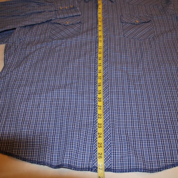 Wrangler Western Pearl snap LS Mens 2XL Shirt - Picture 5 of 6